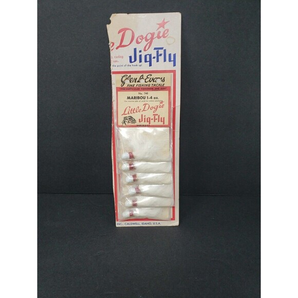 Glen L Evans Little Dogie Jig Fly NOS VTG 1950s On Original Card Display #748 WH - Picture 9 of 12